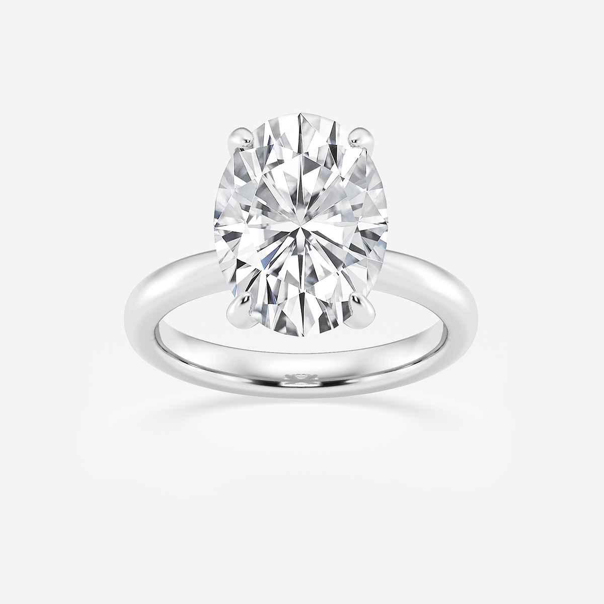 5 ctw Oval Lab Grown Diamond Petite Solitaire Engagement Ring