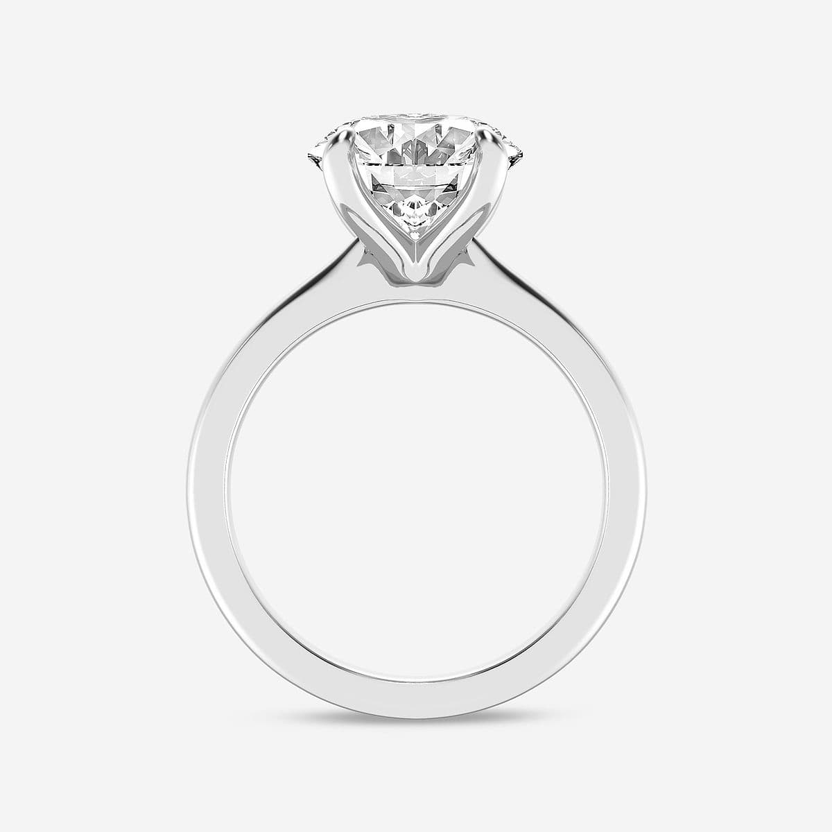 5 ctw Oval Lab Grown Diamond Petite Solitaire Engagement Ring Platinum, FG, VS2+
