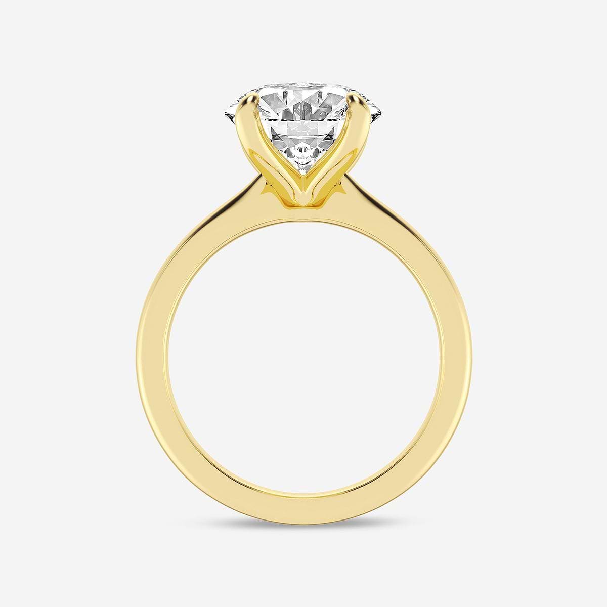 5 ctw Oval Lab Grown Diamond Petite Solitaire Engagement Ring 14K Yellow Gold, FG, VS2+