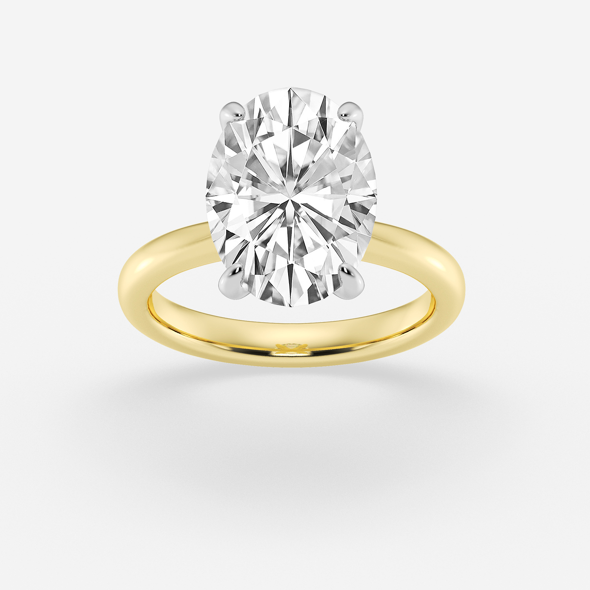 5 ctw Oval Lab Grown Diamond Petite Solitaire Engagement Ring