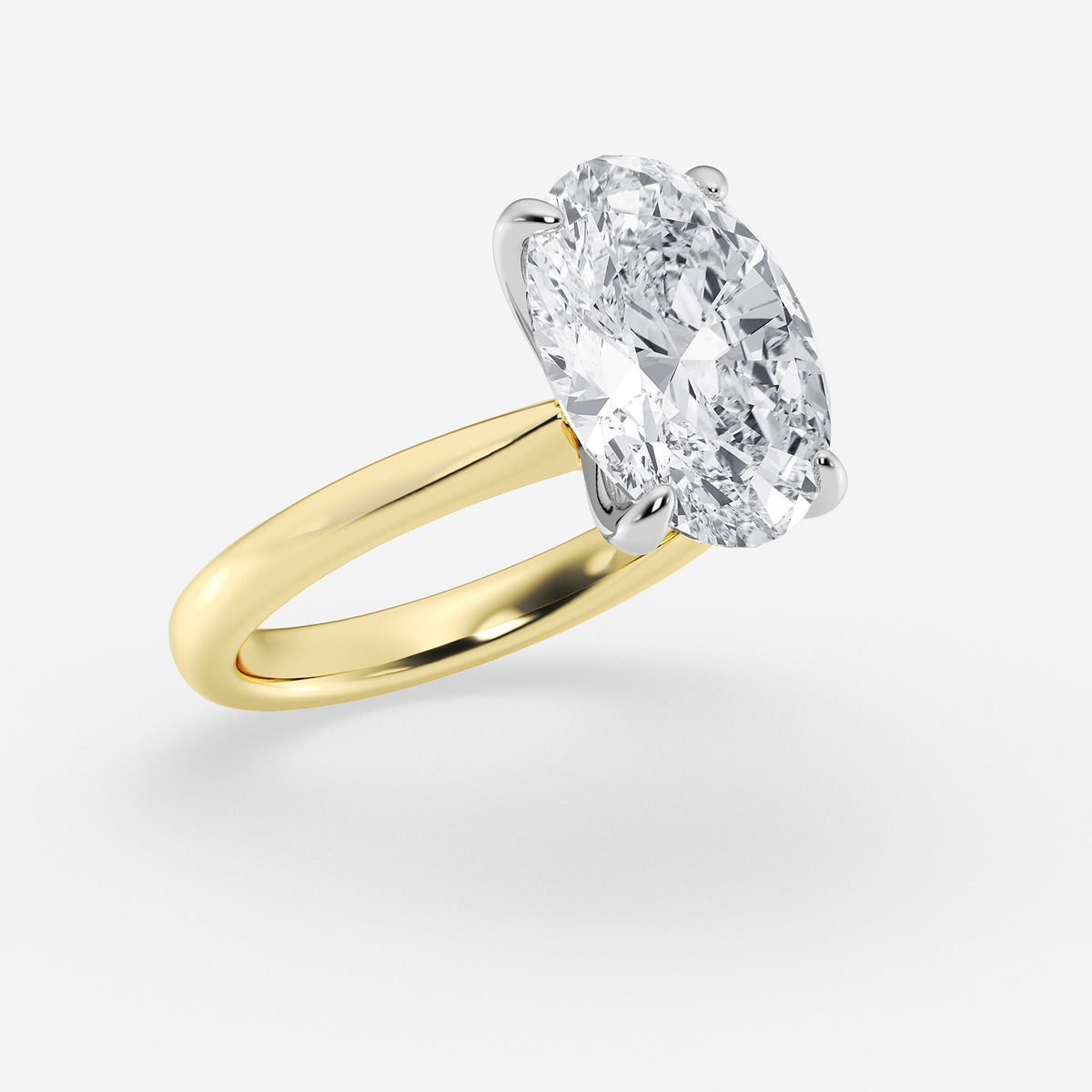 Additional Image 1 for  5 ctw Oval Lab Grown Diamond Petite Solitaire Engagement Ring
