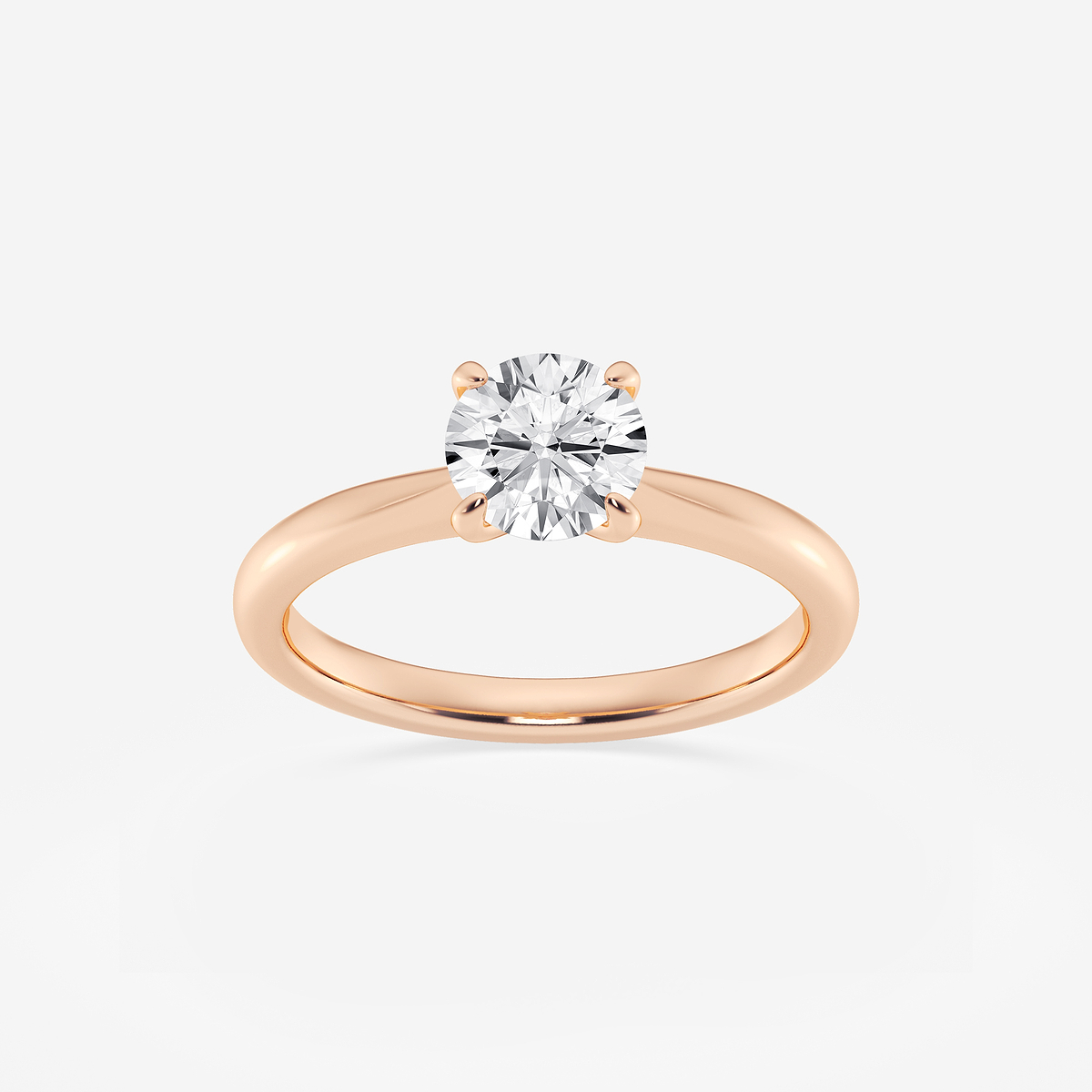 1 ctw Round Lab Grown Diamond Petite Solitaire Engagement Ring