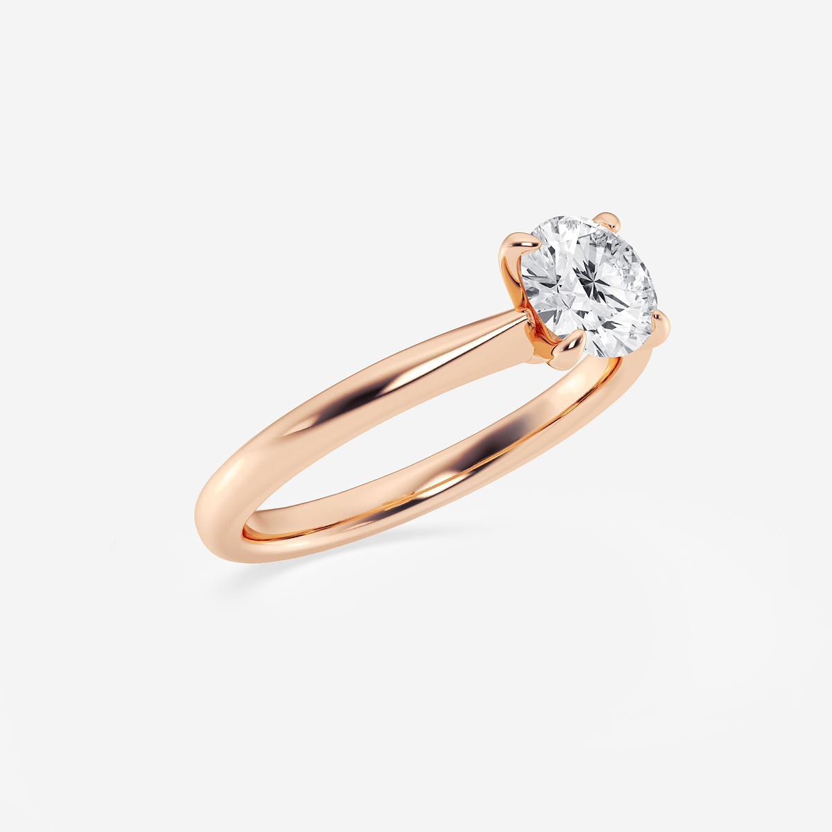 Additional Image 1 for  1 ctw Round Lab Grown Diamond Petite Solitaire Engagement Ring