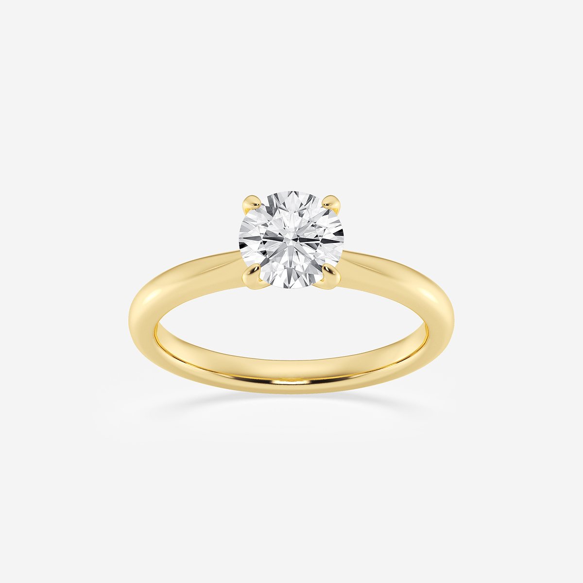 1 ctw Round Lab Grown Diamond Petite Solitaire Engagement Ring
