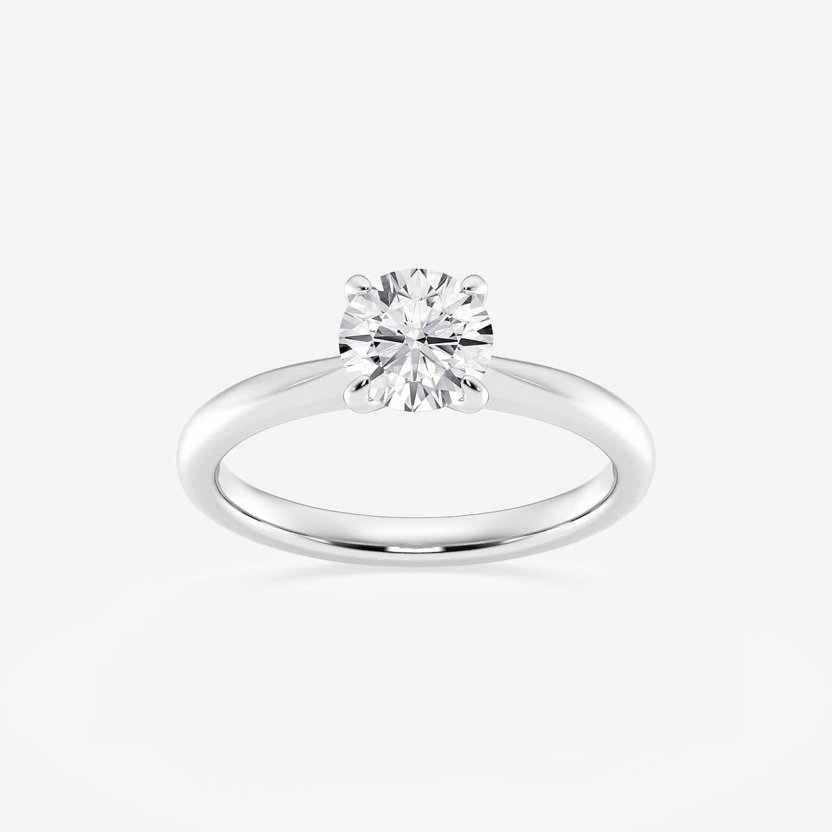 1 ctw Round Lab Grown Diamond Petite Solitaire Engagement Ring Platinum, F, VS2