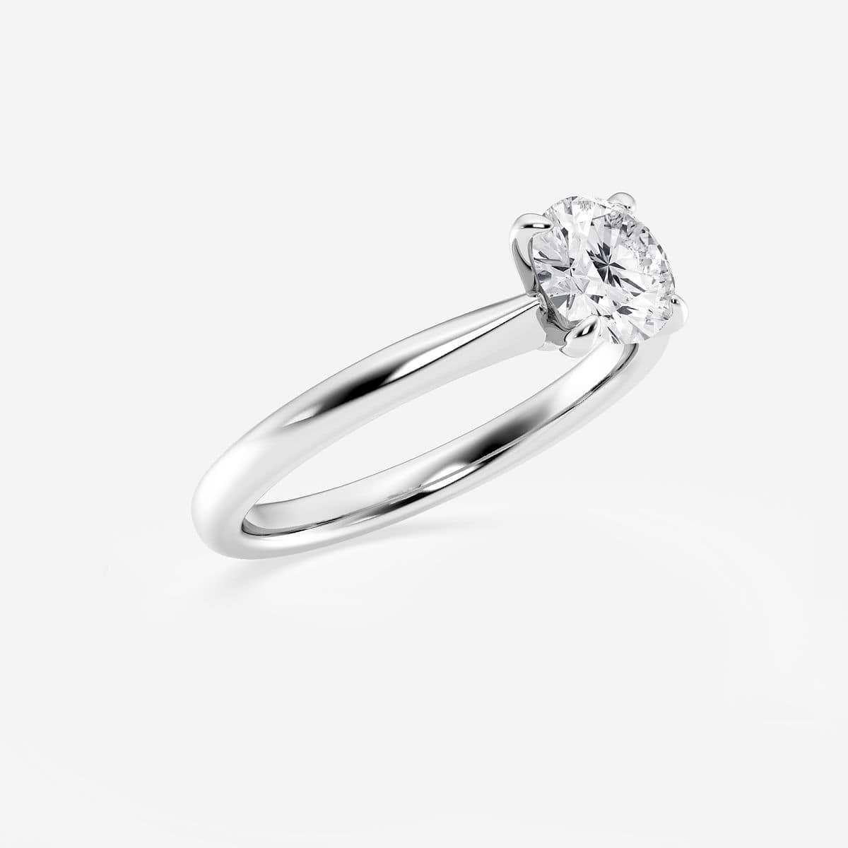 1 ctw Round Lab Grown Diamond Petite Solitaire Engagement Ring Platinum, F, VS2
