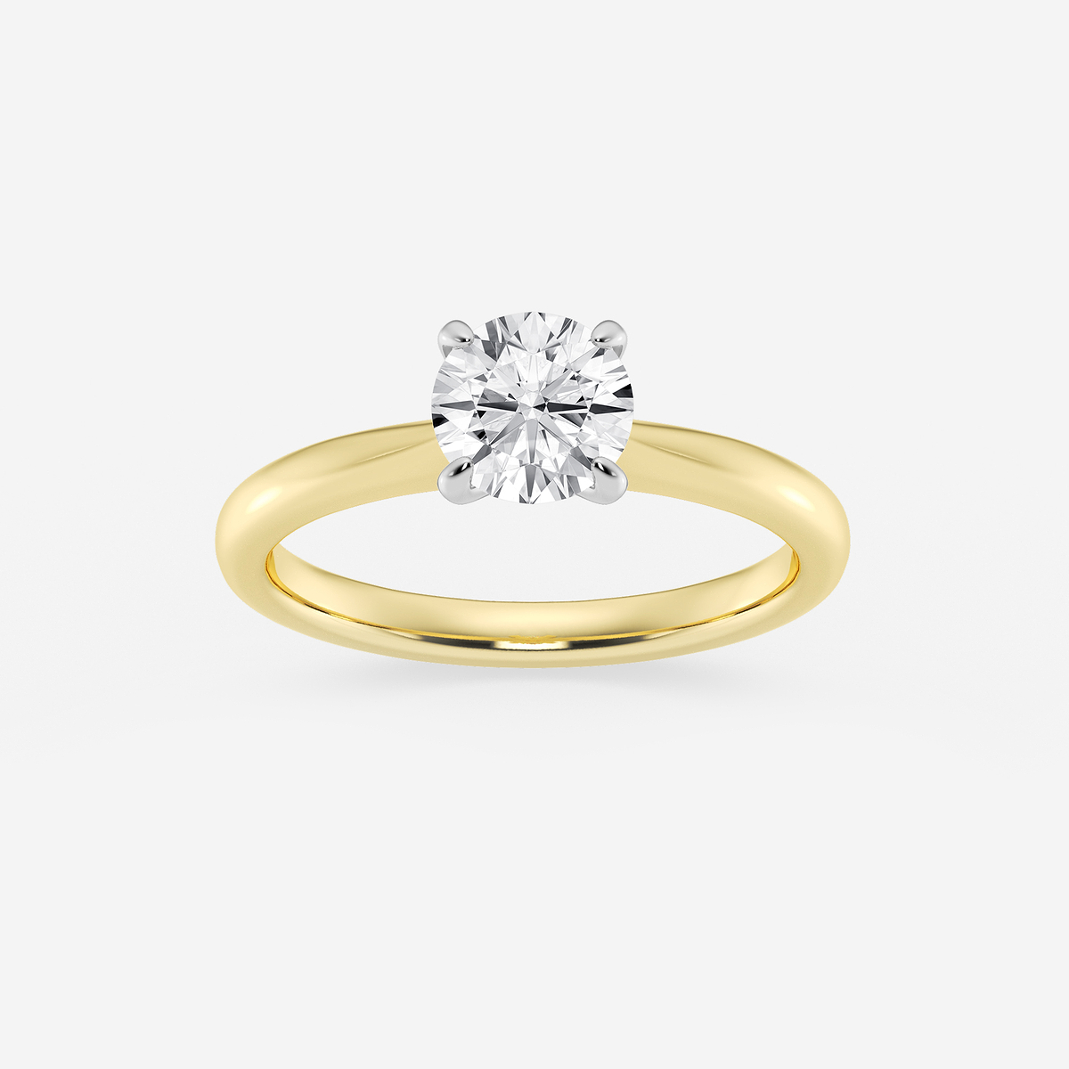 1 ctw Round Lab Grown Diamond Petite Solitaire Engagement Ring