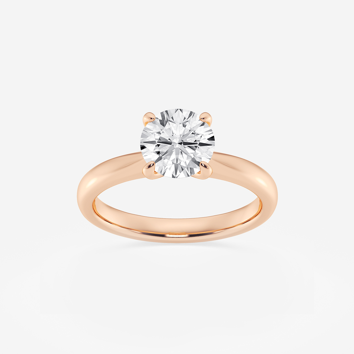 1 1/2 ctw Round Lab Grown Diamond Petite Solitaire Engagement Ring