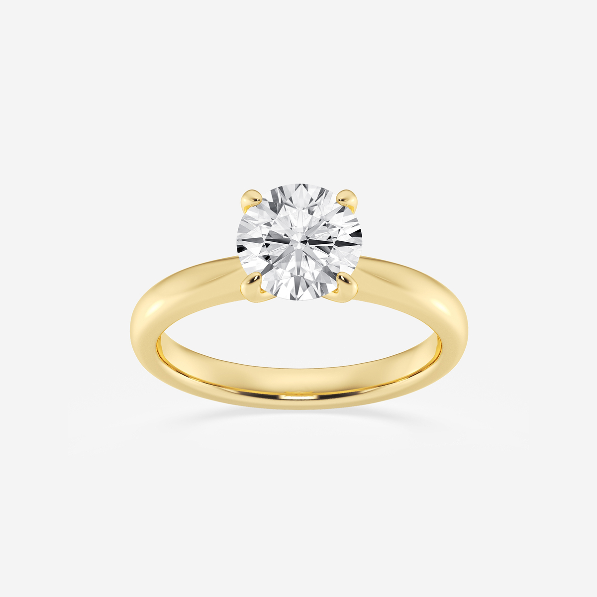 1 1/2 ctw Round Lab Grown Diamond Petite Solitaire Engagement Ring