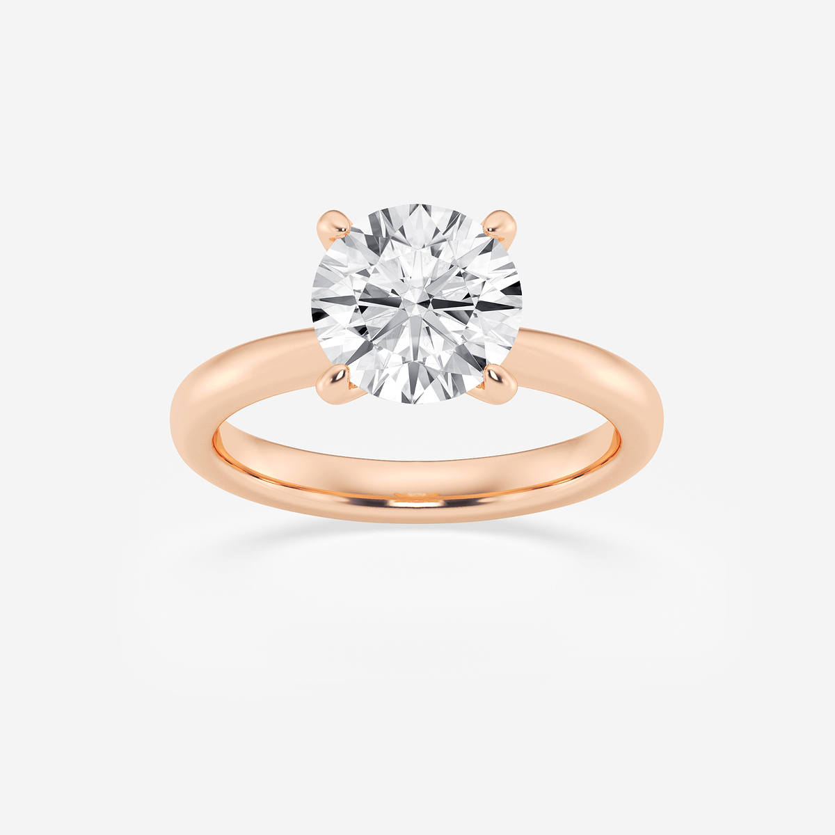 3 ctw Round Lab Grown Diamond Petite Solitaire Engagement Ring