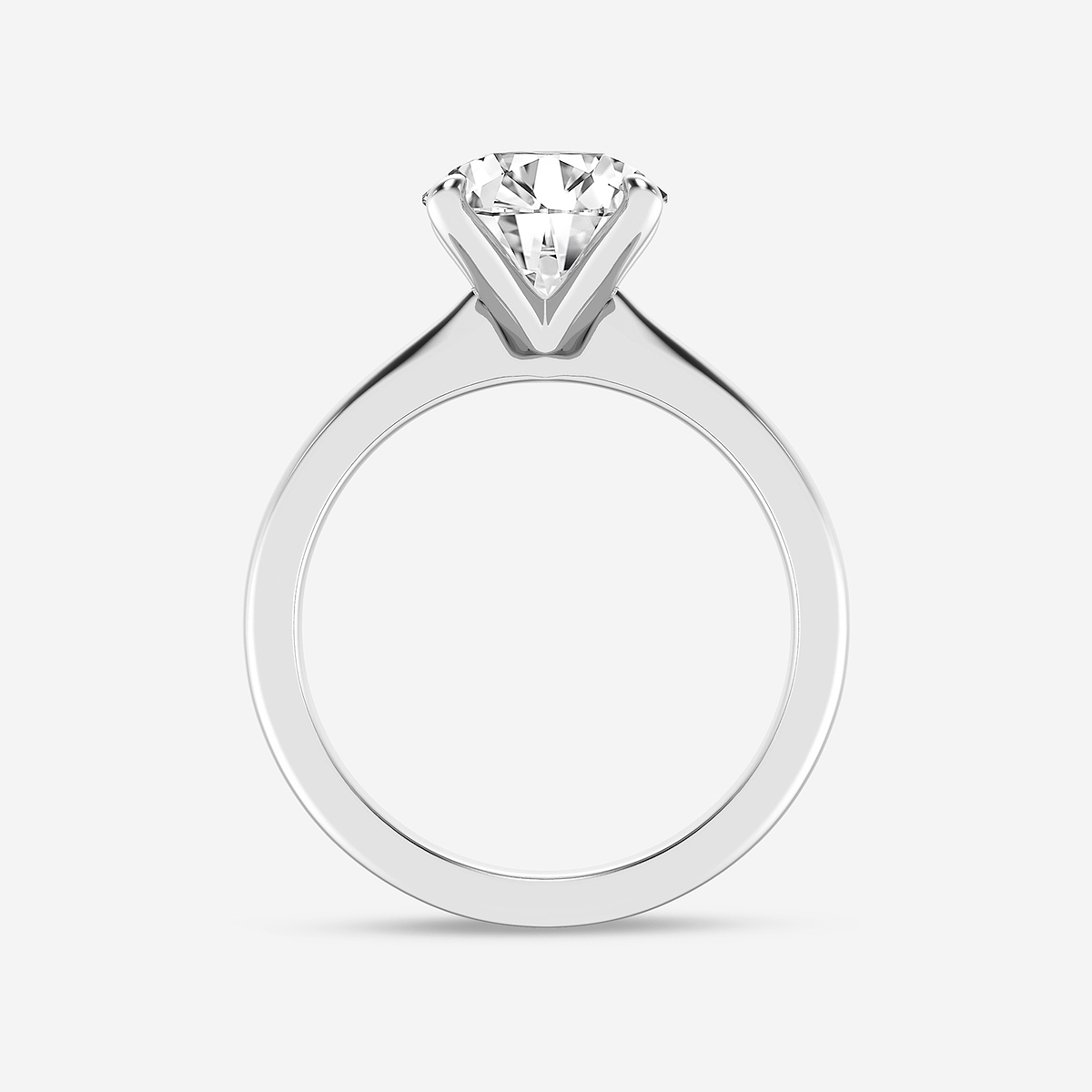 3 ctw Round Lab Grown Diamond Petite Solitaire Engagement Ring 14K White Gold, D, VVS