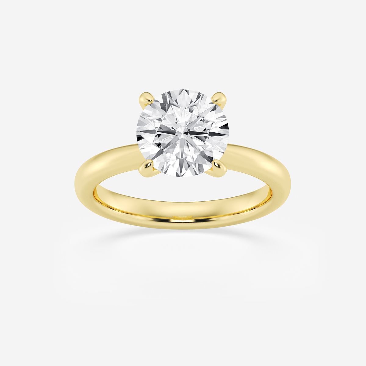 3 ctw Round Lab Grown Diamond Petite Solitaire Engagement Ring