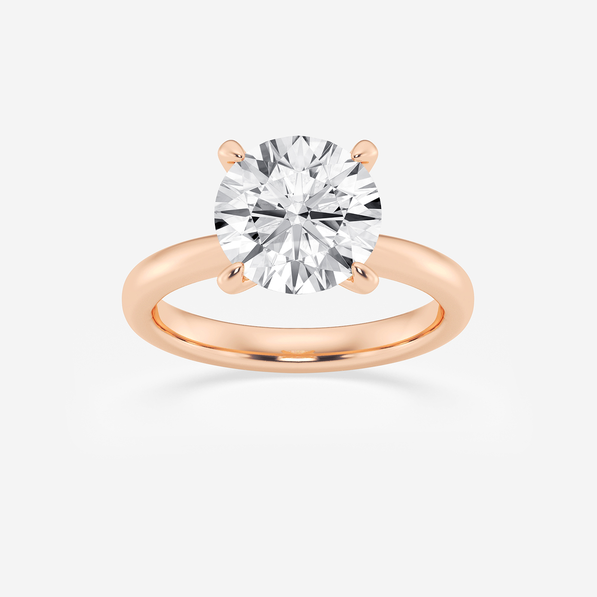 4 ctw Round Lab Grown Diamond Petite Solitaire Engagement Ring
