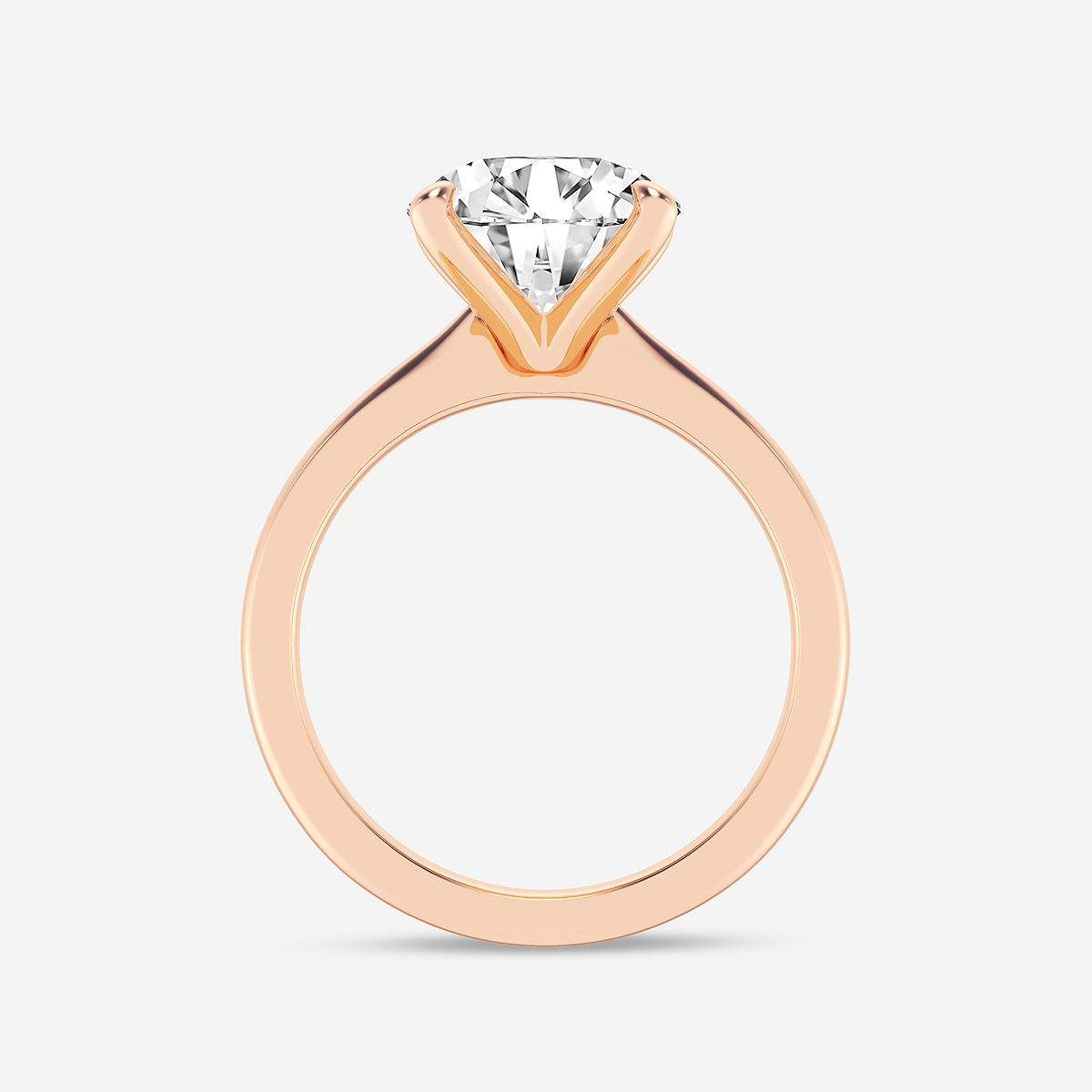 Additional Image 1 for  4 ctw Round Lab Grown Diamond Petite Solitaire Engagement Ring