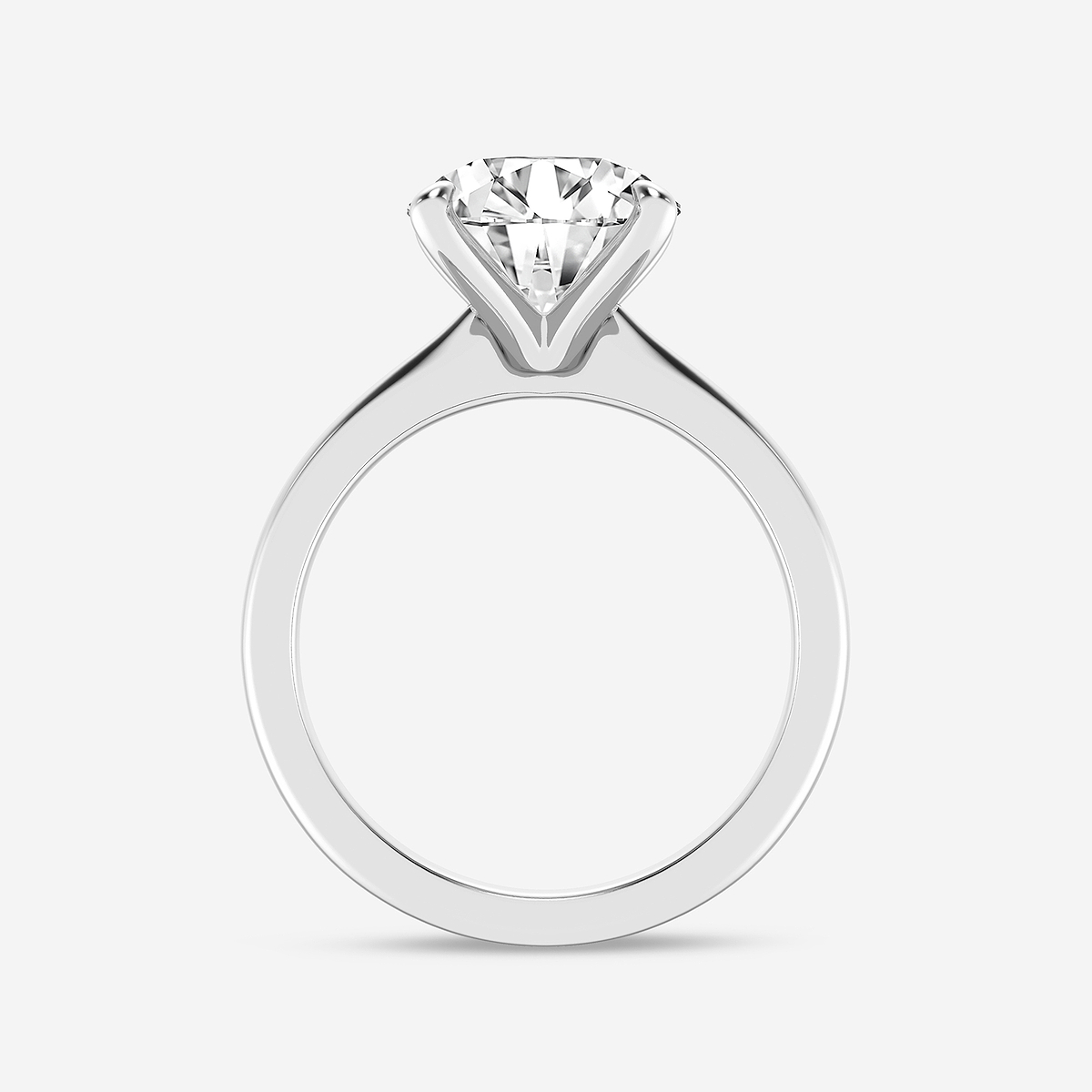Additional Image 1 for  4 ctw Round Lab Grown Diamond Petite Solitaire Engagement Ring
