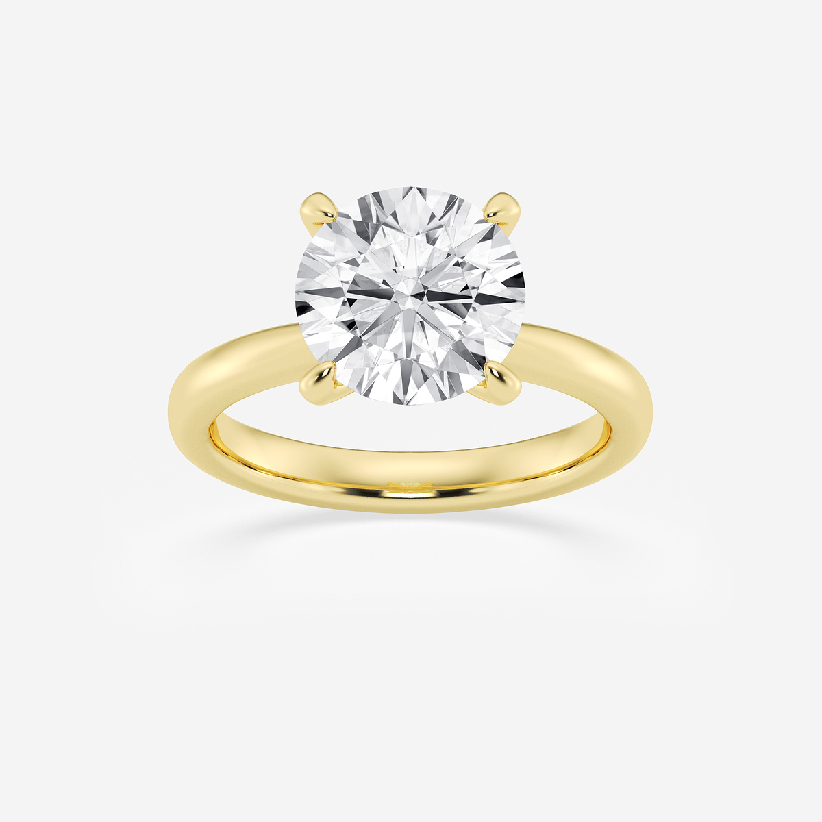 4 ctw Round Lab Grown Diamond Petite Solitaire Engagement Ring