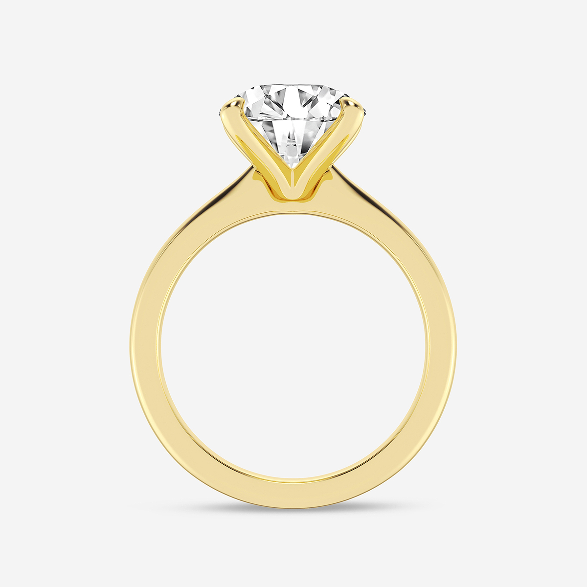 Additional Image 1 for  4 ctw Round Lab Grown Diamond Petite Solitaire Engagement Ring