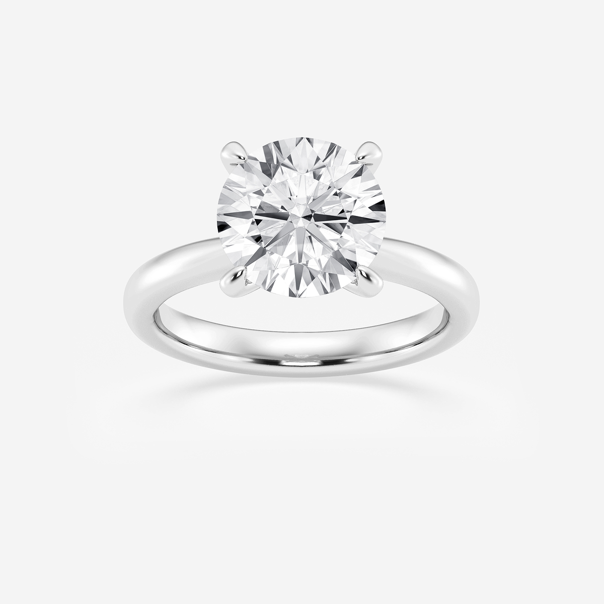 4 ctw Round Lab Grown Diamond Petite Solitaire Engagement Ring