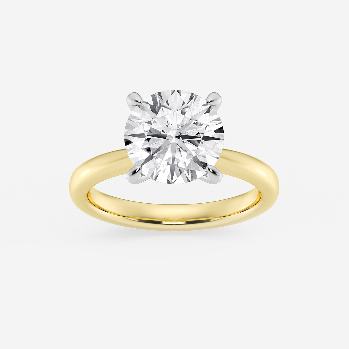 4 ctw Round Lab Grown Diamond Petite Solitaire Engagement Ring