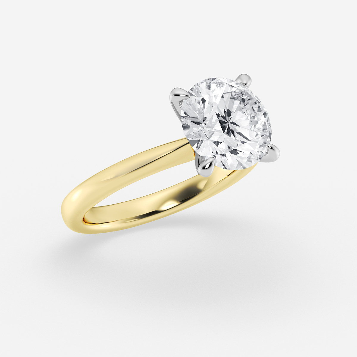 Additional Image 1 for  4 ctw Round Lab Grown Diamond Petite Solitaire Engagement Ring