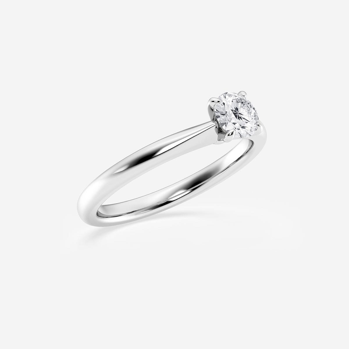 Additional Image 1 for  1/2 ctw Round Lab Grown Diamond Petite Solitaire Engagement Ring