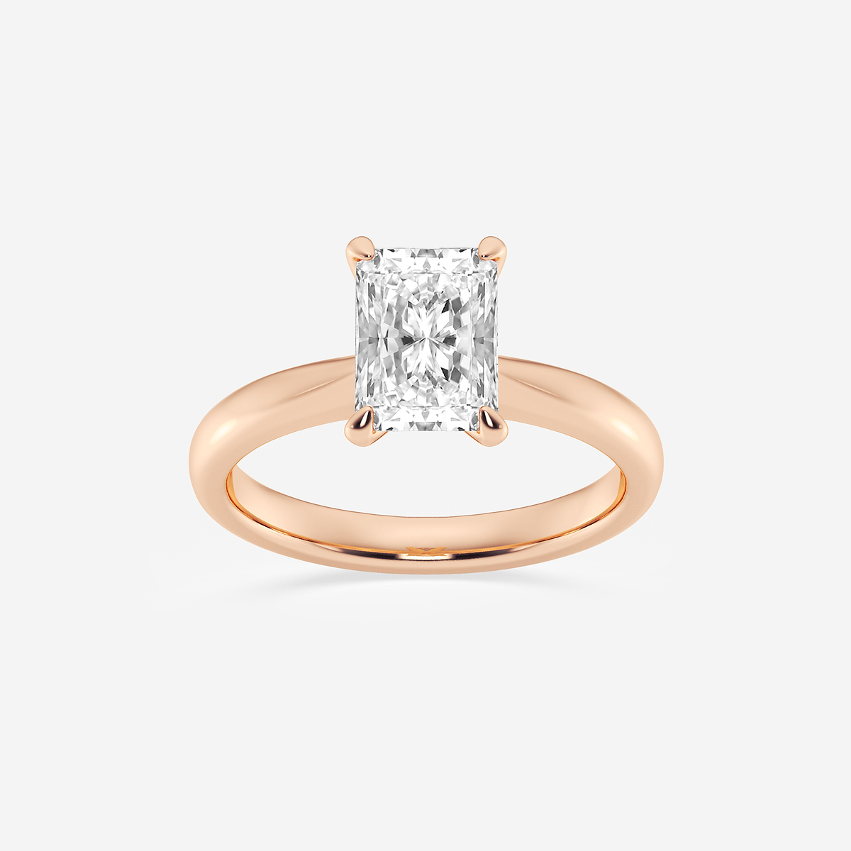 1 1/2 ctw Radiant Lab Grown Diamond Petite Solitaire Engagement Ring