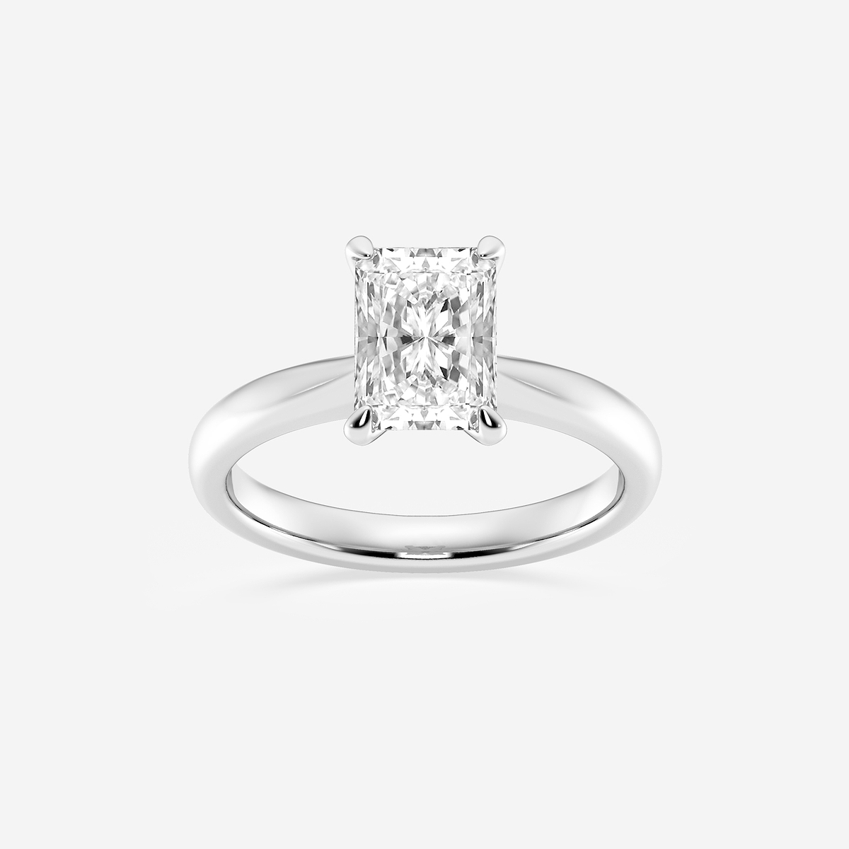 1 1/2 ctw Radiant Lab Grown Diamond Petite Solitaire Engagement Ring