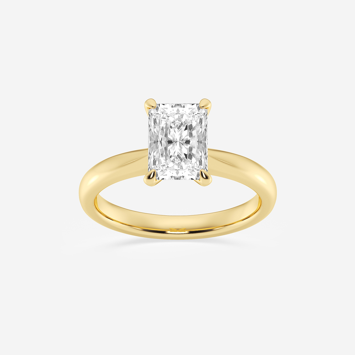 1 1/2 ctw Radiant Lab Grown Diamond Petite Solitaire Engagement Ring