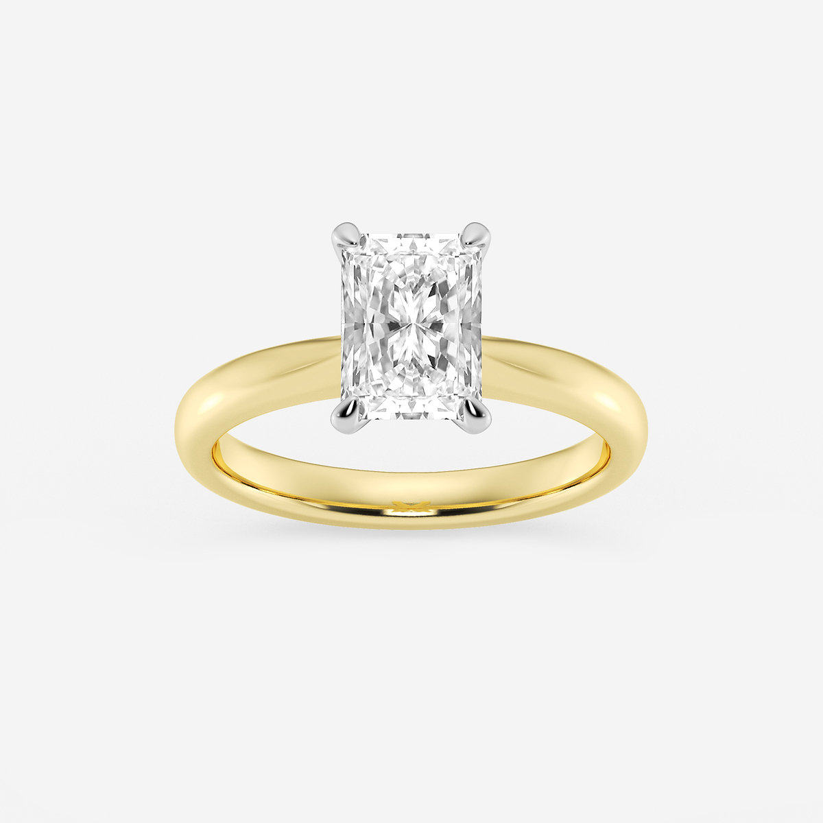 1 1/2 ctw Radiant Lab Grown Diamond Petite Solitaire Engagement Ring