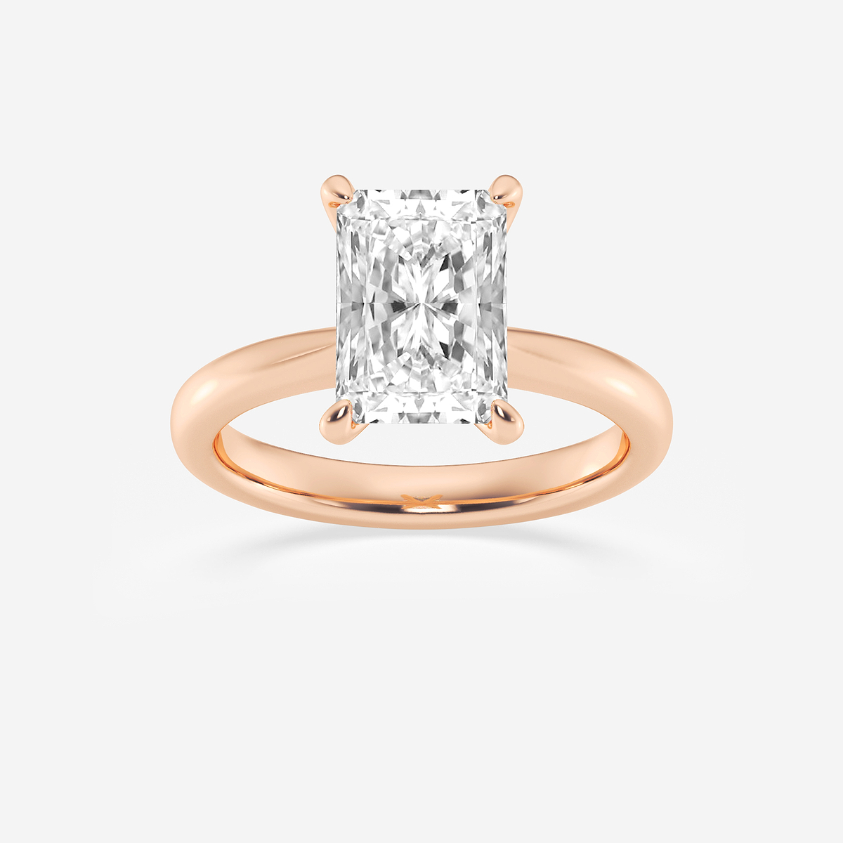 3 ctw Radiant Lab Grown Diamond Petite Solitaire Engagement Ring