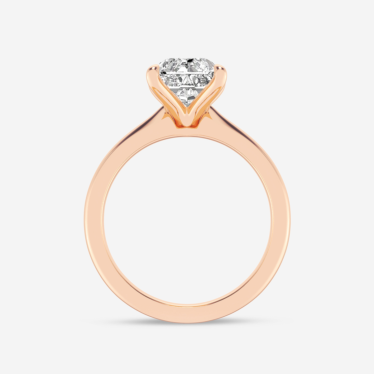 Additional Image 1 for  3 ctw Radiant Lab Grown Diamond Petite Solitaire Engagement Ring