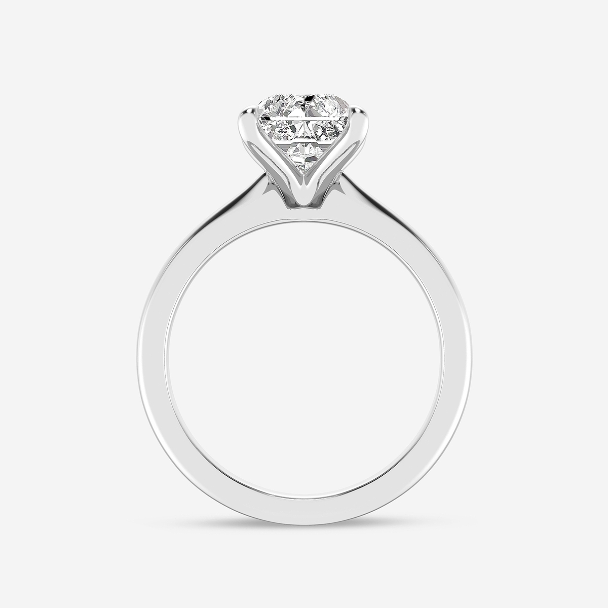 Additional Image 1 for  3 ctw Radiant Lab Grown Diamond Petite Solitaire Engagement Ring