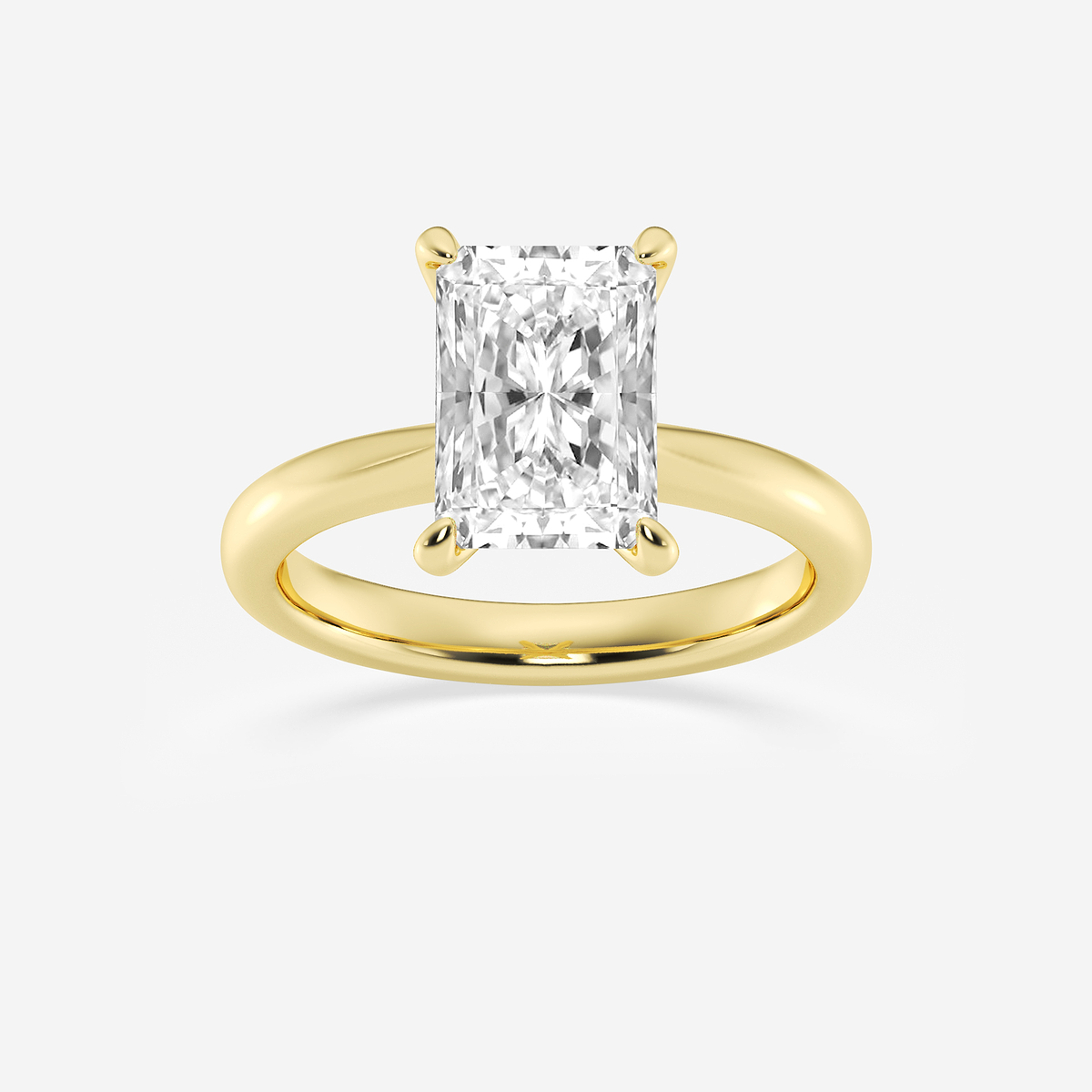 3 ctw Radiant Lab Grown Diamond Petite Solitaire Engagement Ring