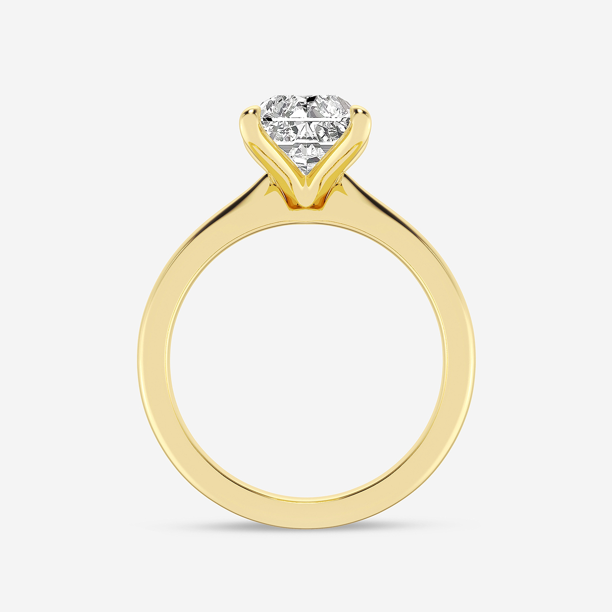 Additional Image 1 for  3 ctw Radiant Lab Grown Diamond Petite Solitaire Engagement Ring