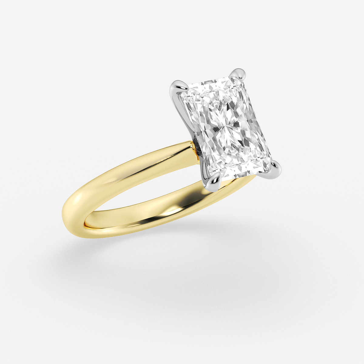 Additional Image 1 for  3 ctw Radiant Lab Grown Diamond Petite Solitaire Engagement Ring