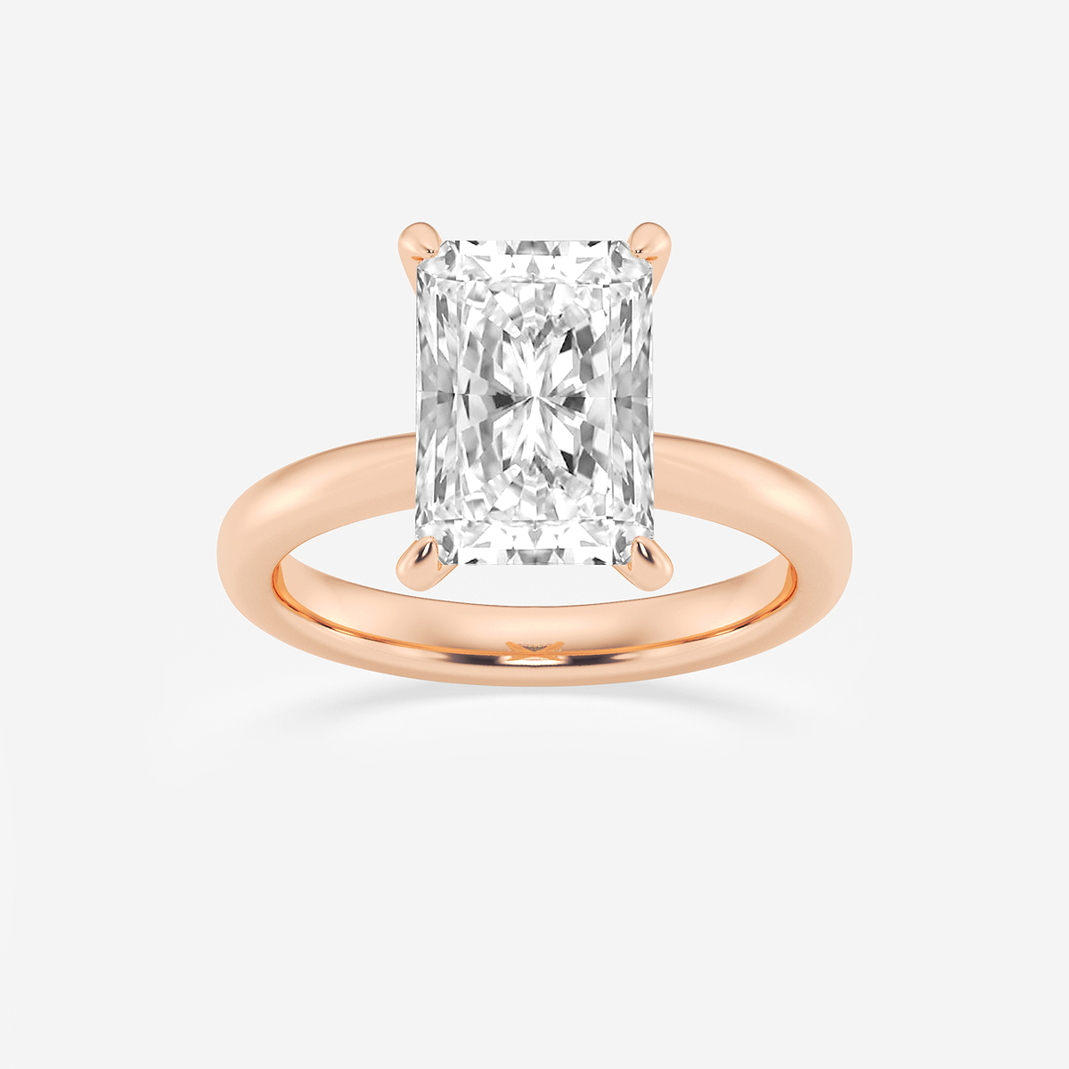 4 ctw Radiant Lab Grown Diamond Petite Solitaire Engagement Ring