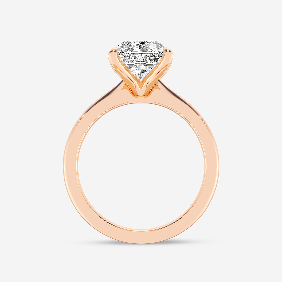 Additional Image 1 for  4 ctw Radiant Lab Grown Diamond Petite Solitaire Engagement Ring