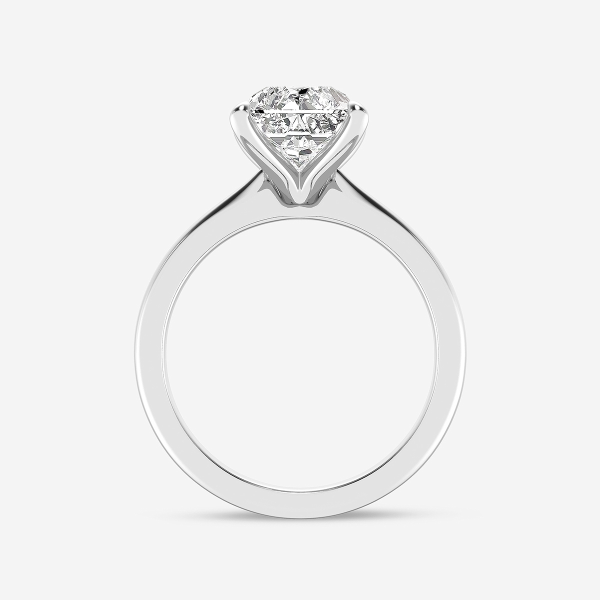 Additional Image 1 for  4 ctw Radiant Lab Grown Diamond Petite Solitaire Engagement Ring