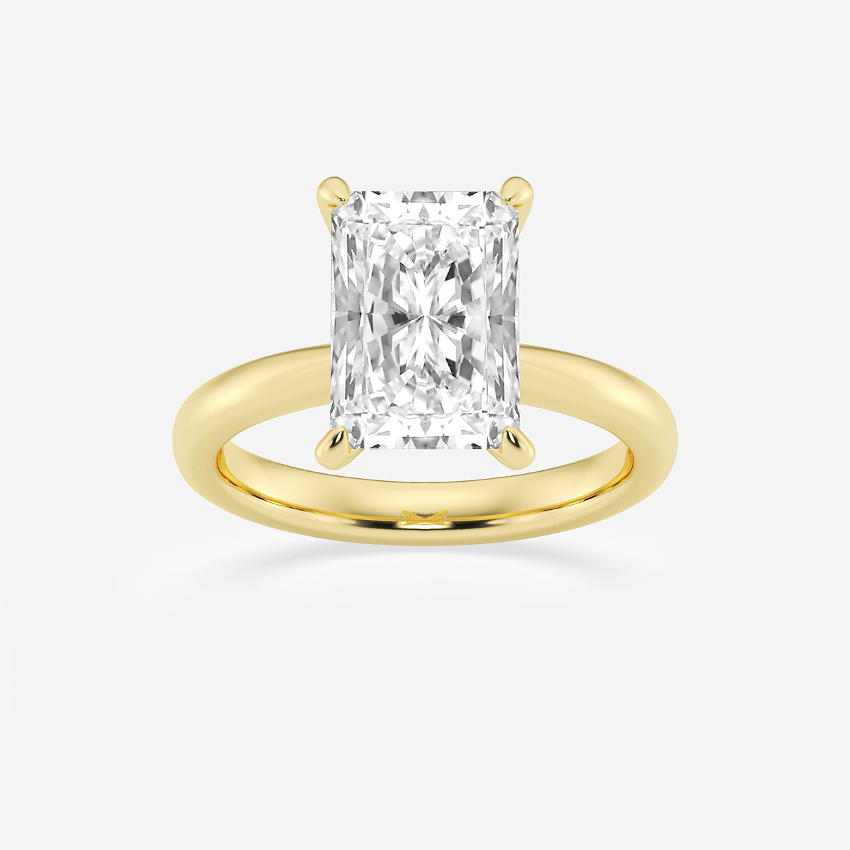 4 ctw Radiant Lab Grown Diamond Petite Solitaire Engagement Ring
