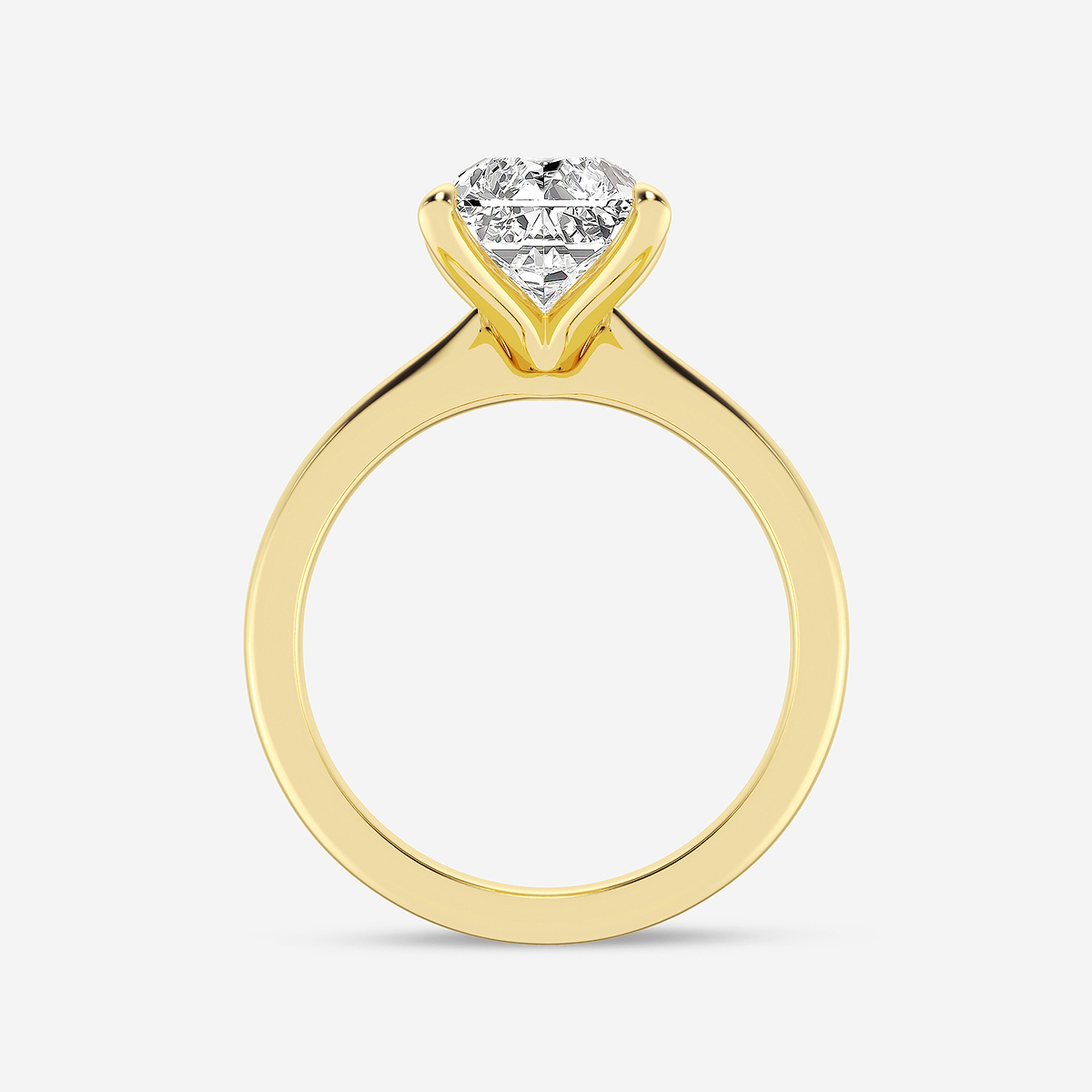 Additional Image 1 for  4 ctw Radiant Lab Grown Diamond Petite Solitaire Engagement Ring
