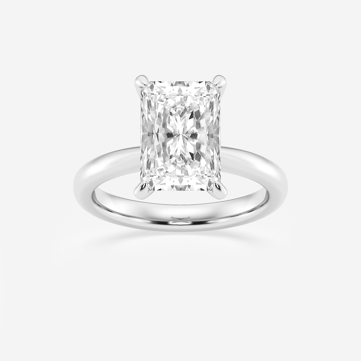 4 ctw Radiant Lab Grown Diamond Petite Solitaire Engagement Ring