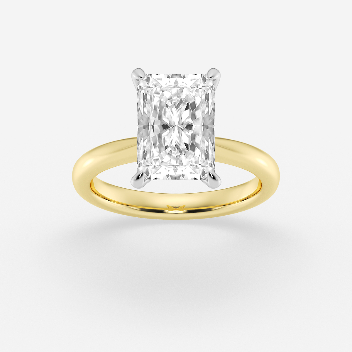 4 ctw Radiant Lab Grown Diamond Petite Solitaire Engagement Ring