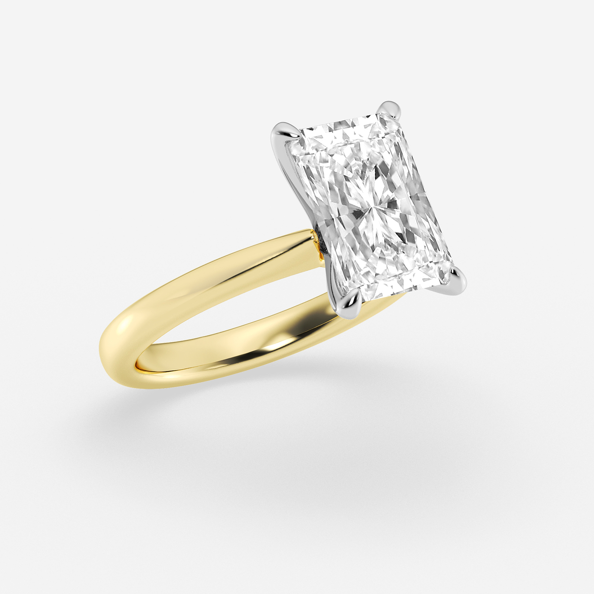 Additional Image 1 for  4 ctw Radiant Lab Grown Diamond Petite Solitaire Engagement Ring