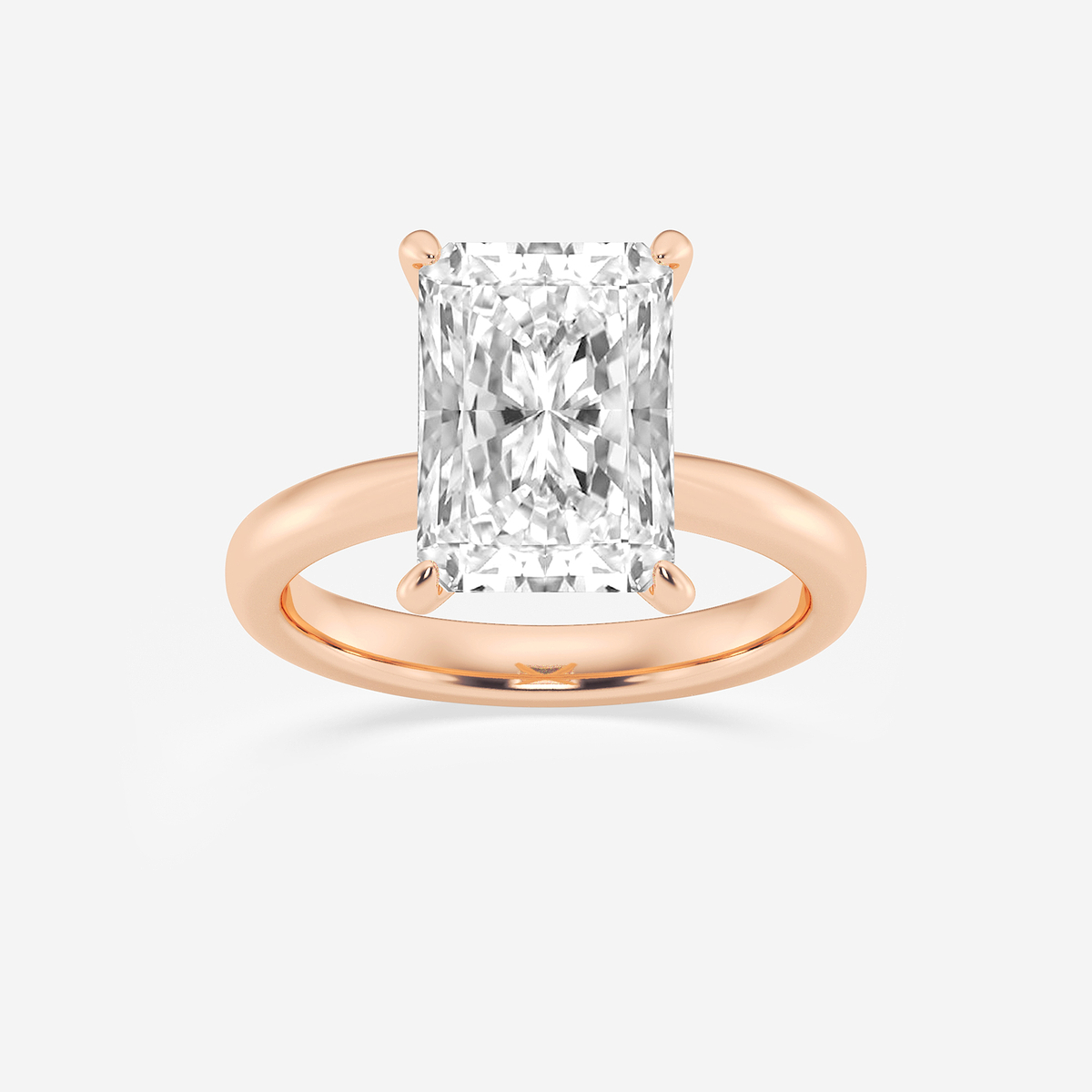 5 ctw Radiant Lab Grown Diamond Petite Solitaire Engagement Ring