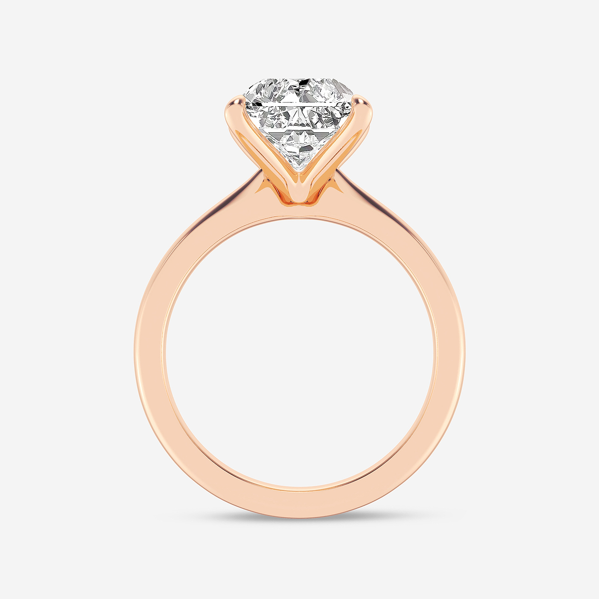 Additional Image 1 for  5 ctw Radiant Lab Grown Diamond Petite Solitaire Engagement Ring
