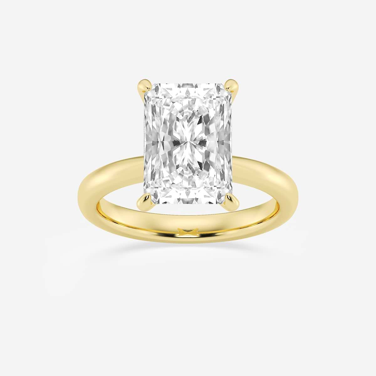 5 ctw Radiant Lab Grown Diamond Petite Solitaire Engagement Ring 14K Yellow Gold, D, VVS