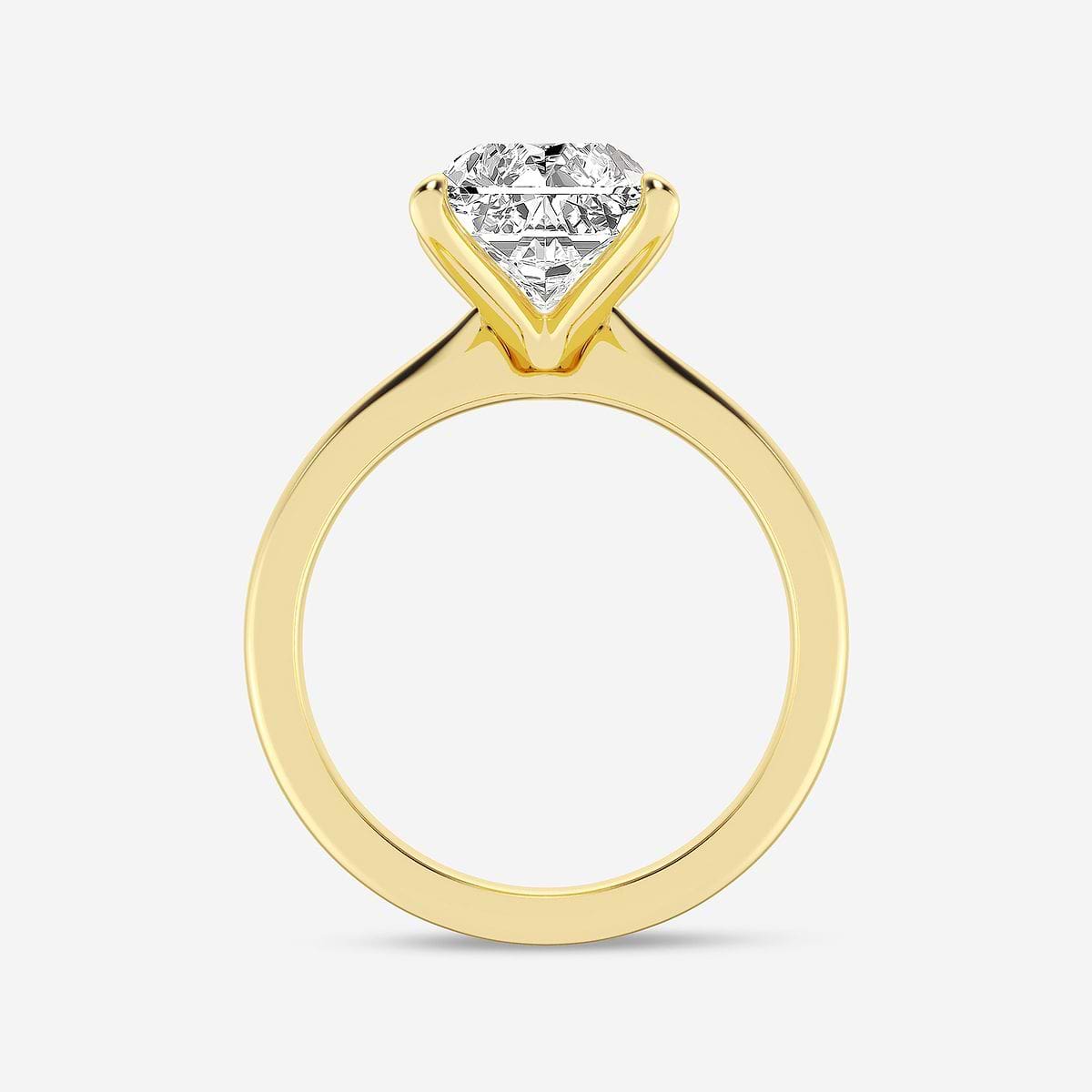 5 ctw Radiant Lab Grown Diamond Petite Solitaire Engagement Ring 14K Yellow Gold, D, VVS