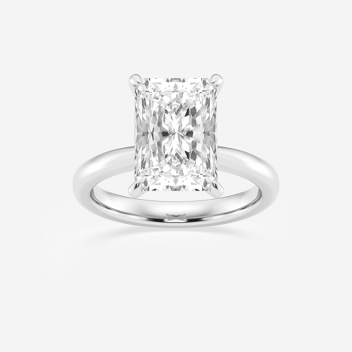 5 ctw Radiant Lab Grown Diamond Petite Solitaire Engagement Ring
