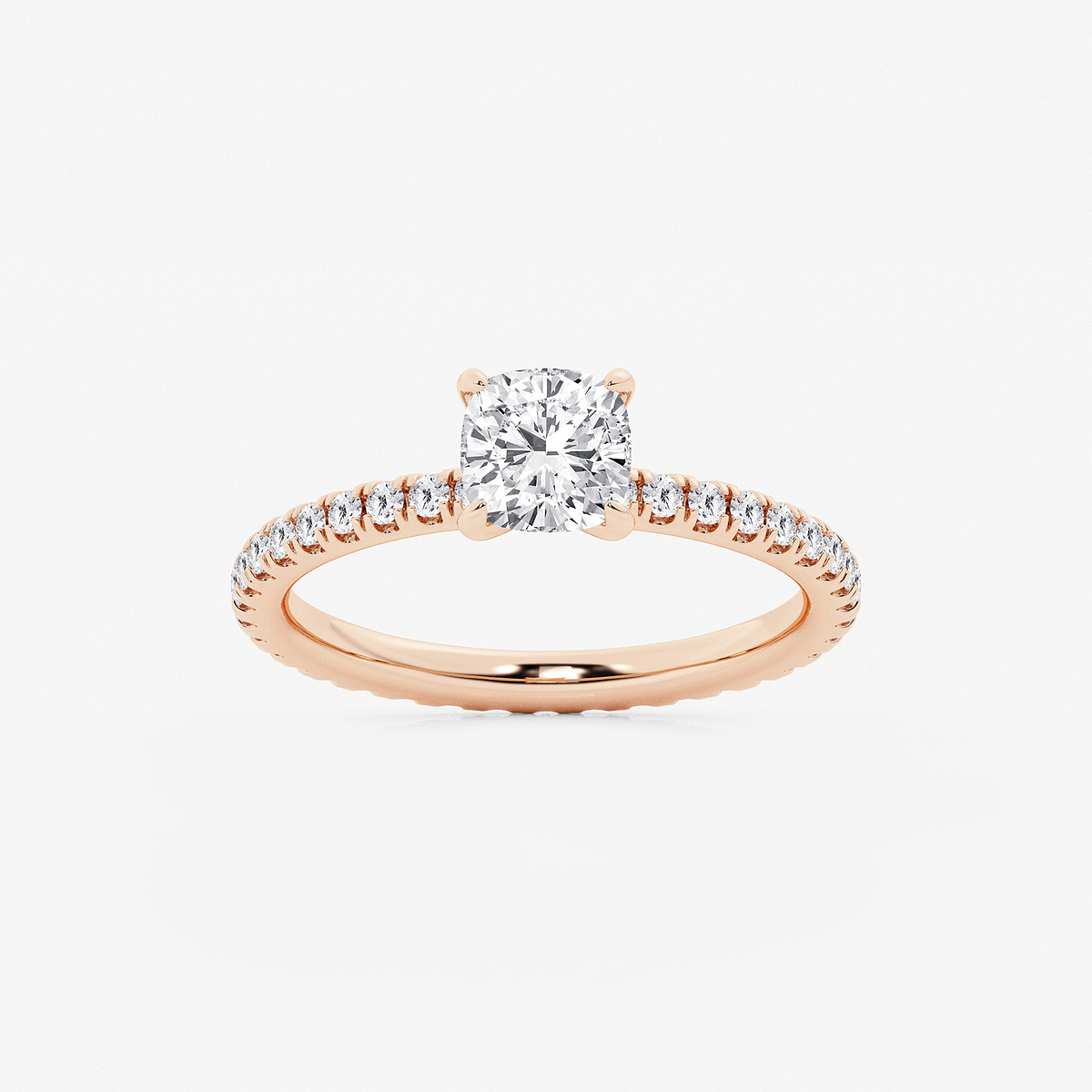 1 1/2 ctw Cushion Lab Grown Diamond Eternity Engagement Ring