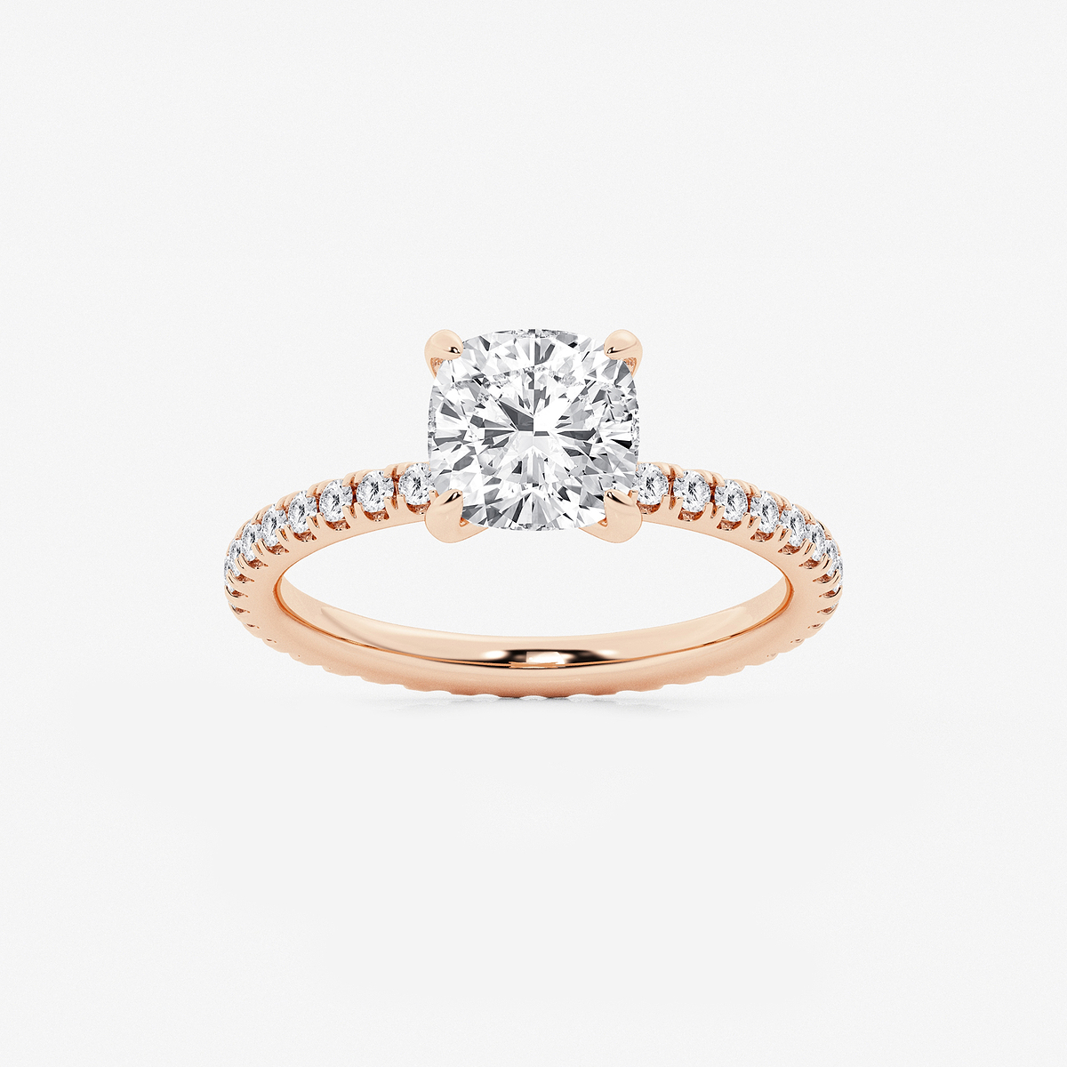 2 1/2 ctw Cushion Lab Grown Diamond Eternity Engagement Ring